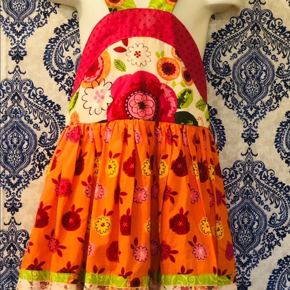 🌺🌈☘️🌸🦋Jelly the pug flower dress for girls 🌈